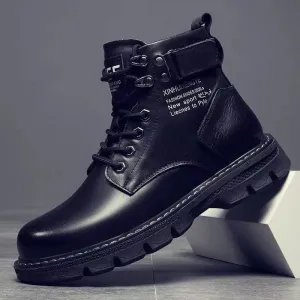 Leather Shoes High Top Fashion Boots