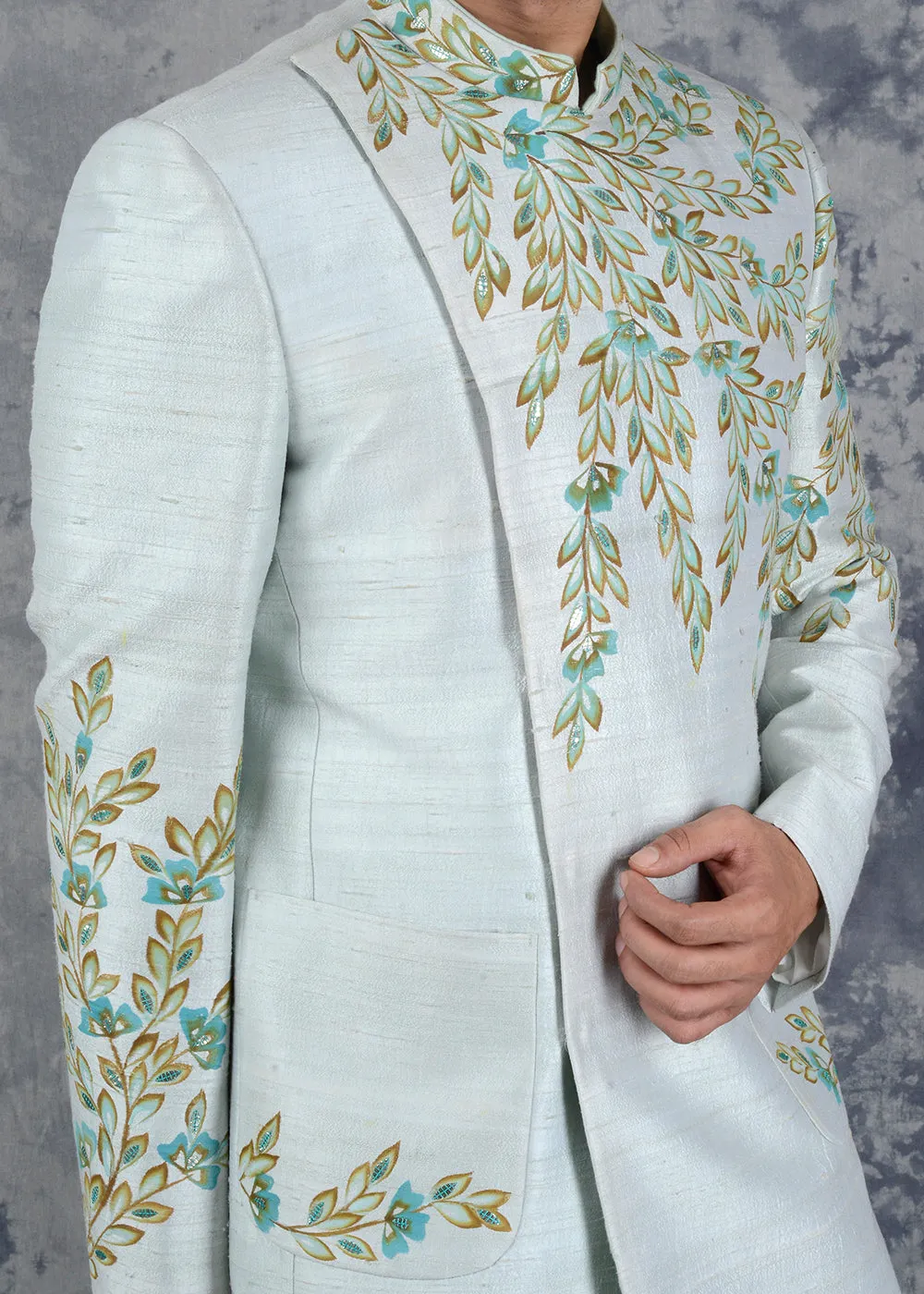 Sea Green Jodhpuri Suit | Siddhesh Chauhan