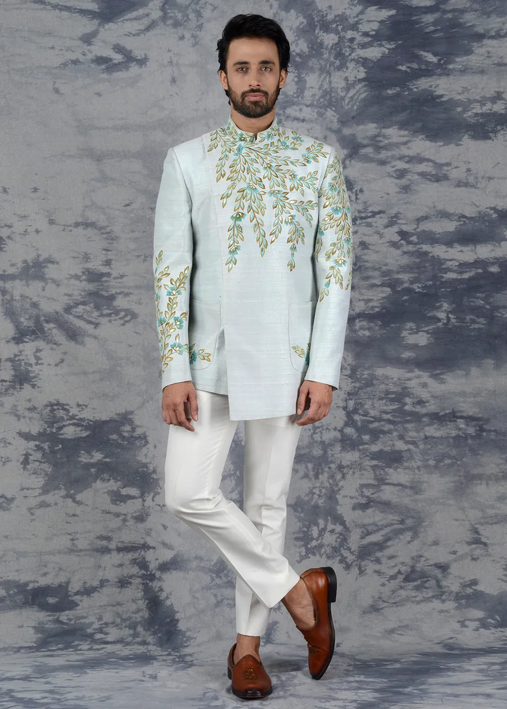 Sea Green Jodhpuri Suit | Siddhesh Chauhan