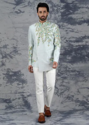 Sea Green Jodhpuri Suit | Siddhesh Chauhan