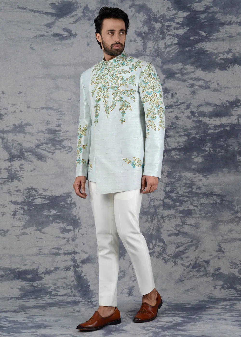 Sea Green Jodhpuri Suit | Siddhesh Chauhan