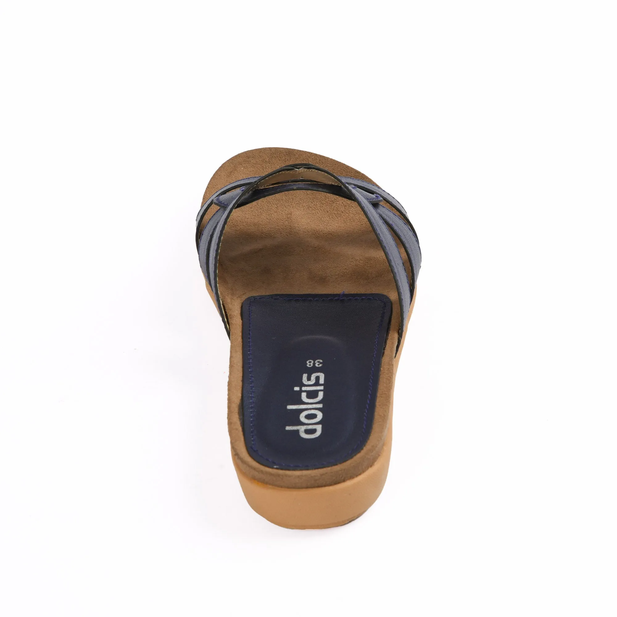 Stylish Navy Blue Slide Flats | 539H-Q
