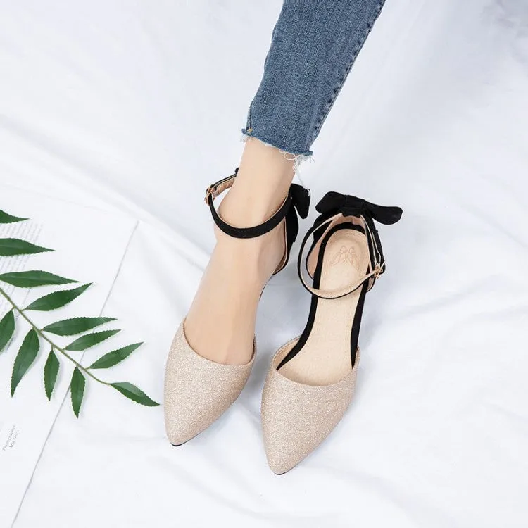 Women's's High Heels Bling Bling Color Block Pointed Toe Ankle Strap Spool Heel Stiletto Sandals
